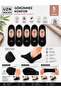 5-Pack Black Stitch-Free Cotton Silicone Non-Slip Ballerina Socks |   Anti-Sweat - Does Not Leave Marks
