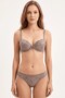 Women's Mink Gray Lace Supported Bra Set with Padded Accessories Lingerie Set