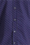 Long Sleeve Slim Fit Slim Fit Printed Cotton Shirt - 3