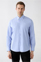 Long Sleeve Regular Fit Striped Button Collar Cotton Piece Easy to Wear Shirt - 2