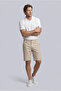 Regular Fit Standard Cut Striped Bermuda Shorts with Elastic Waist and Pockets - 2