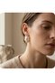 Steel Earrings with Pearl Detail, Geometric Shape, Elegant Large Earrings