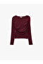 Long Sleeve Slim Fit T-Shirt with Draped Detail - 5