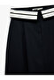Contrast Waist Detailed A-Line Midi Skirt with Pockets - 8