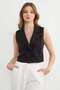 Buttoned Double-Breasted Collar Vest