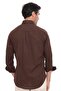 Slim Fit Long Sleeve Lapel Buttoned Breathable Linen Gift Boxed Men's Shirt Fs-004548 - Dark Brown - 4