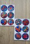 12 Pcs Transparent Stained Glass Flower Sticker Set Bullet Journal Laptop Thermos Scrapbook Colorful Glass Round Sticker
