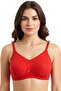 Women's Red Unpadded Underwire-Free Bra