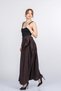 Women's Summer Brown Alora Parachute Fabric Skirt with Tie Detail Stylish Daily Comfortable 6894 - 2