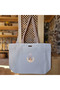 Loving Moments with My Dear Mother I Love You Very Much Printed Natural Canvas Tote Bag Open - Small