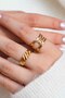 Women's Gold Color 2-Piece Steel Rings – Shiny Twist and Chain Form Set