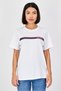 Women Round Neck Short Sleeve Brand Logo T-Shirt, White