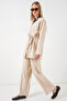 Women's Side-Tie Jacket and Trousers Two-Piece Set 30099 - Cream - 3