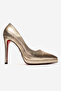 Short Platform Heeled Women's Thin Heeled Shoes Nicola Gold Crocodile - 2