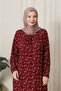 Women's Plus Size Hijab Dress Floral Patterned Long Sleeve Comfortable Fit Casual Stylish Dress - 3
