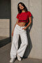 Women's Cotton Sport Printed Oversize Short Sleeve Crop T-Shirt - 4