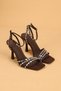Women's Special Stone-Embellished Open-Back Ankle Strap Thin High Heel Evening Dress Shoes - 3