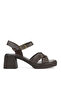, Women's Genuine Leather Heeled Sandals 161992Z1910 Brown