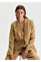 Beige Linen Blazer Jacket - 3