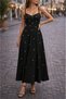 Women's Rope Strap V-Neck Long Crepe Evening Dress with Pearl Detail, Special Occasion, Wedding-Invitations, Graduation - 4