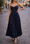 New Season Women's Rope Strap V-Neck Pearl Detailed Long Janjan Crepe Graduation Dress - 5