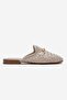 Senia Cream Knitted Genuine Leather Buckle Closed-Front Women's Slippers - 3