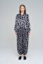 Women's Leaf Patterned Shirt with Tie Detail at the Waist - 3