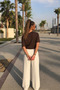 Women's Casual Slim Basic Coffee Blouse - 6