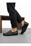Men's Oversized Black Genuine Leather Orthopedic Sole Summer Shoes - 3