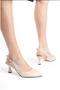 Ten Skin Finished Toe, Open Back, 5 cm Wedge Heel, New Season - 3