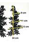 Black Beaded and Sequined Embroidery / Guipure Lace Applique / Set of 2 / Df108 - 5