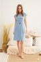 Patterned Combed Cotton Casual Dress Regular Cut - Home, Beach, Nightgown