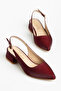 Women's Shiny Satin Detailed Light Heeled Shoes {Including 41/42/43 Special Large Sizes} - 3