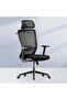 Ergonomic Office Chair with 2D Adjustable Headrest, Lumbar Support, Breathable Mesh Back, Memory Foam Seat, 3-Level Tilt Lock and Height Adjustment, Heavy-Duty Base with Smooth Wheels- Black