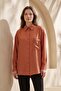 Pocket Embroidery Detail Front Wooden Buttoned Shirt 196 Tile
