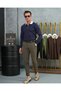 Cotton Lycra Collar Stripe Detailed Slim Fit Zipper Detailed Knitwear Sweater - 4