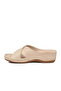 Beige Gel Sole Women's Wedge Heel Slippers - 4