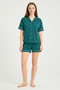 Clara Dreams Women's Pajama Set with Bamboo Buttons and Short Sleeves - 8