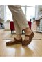 Tan Genuine Leather Women's Comfortable Orthopedic Daily Comfort Shoes Ballet Flats - 2