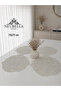 Flora Luxury Runner Living Room Coffee Table Cover Set French Laced Dowry Set Lace Rose Patterned 6 Pieces - 3