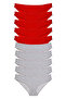 10 Pieces Super Eco Set Lycra Women's Slip Panties Red Gray