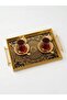 Digital Printed Glass Serving Tray – Magnificent Motifs, Metal Handles 46X28 cm