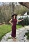 Stylish Polyviscose Dress with Gathered Sides and Slit at the Back - 6