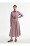 Beli Belted Shirt Collar Pocket Regular Midi Dress - 3