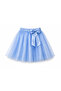 Girl's Tulle Skirt with Bow Detail, Blue, Ages 5-13