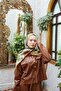 Allure Batik Patterned Shawl - Camel-Green - 3