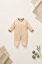 100% Cotton Baby Girl 3-Piece Booties Jumpsuit Set with Leopard Pattern - 2