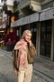 Noa Batik Patterned Shawl - Mink-Dried Rose - 3