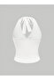 White Halter Neck Crop Blouse, Women's Halter Neck Crop Blouse, Summer White Crop Top - 6