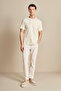 Men's Beige Cotton Blend Logo Crew Neck T-Shirt - 3